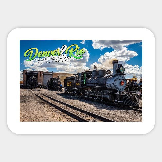 Denver and Rio Grande 425 Steam Locomotive at Antonito Colorado Sticker by Gestalt Imagery